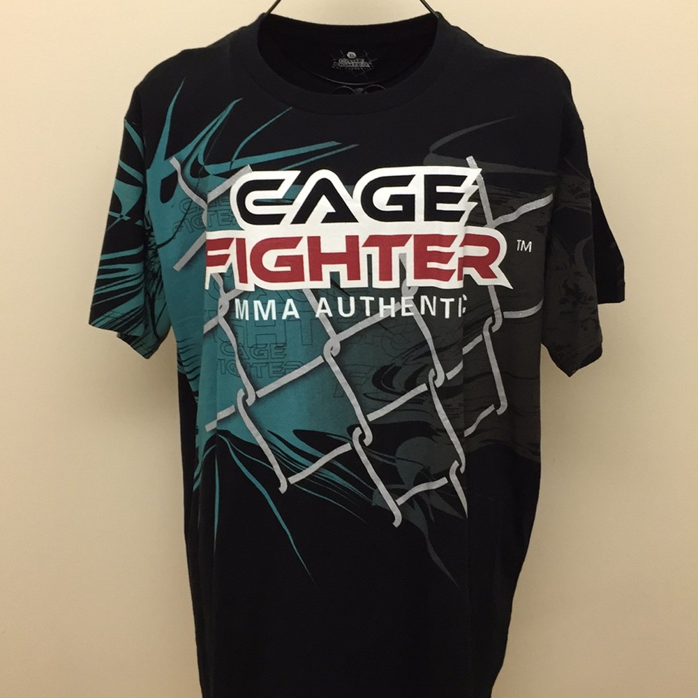 NEW Cage Fight Mens Black Green T-Shirt XL